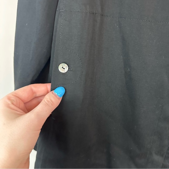 Soft Surroundings | Black Button Down Jersey Material Shirt Tunic Size Medium - Picture 2 of 6